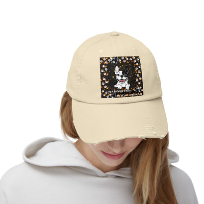 It's A Frenchie's World Unisex Distressed Cap