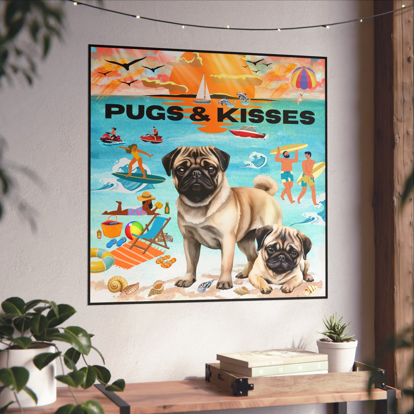 Pugs & Kisses Fine Art Posters