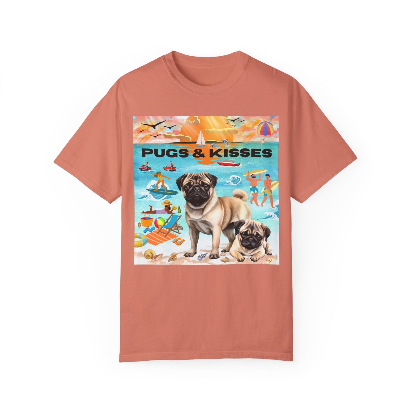 Pugs & Kisses Unisex Garment-Dyed T-shirt