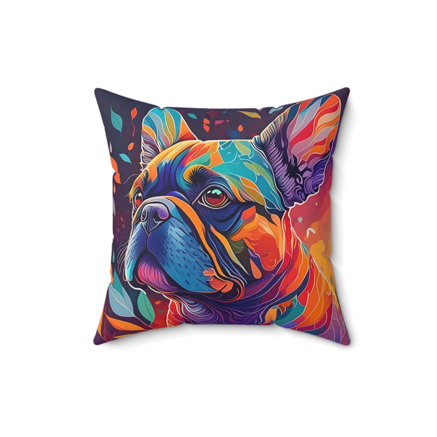 Frenchie In Color Spun Polyester Square Pillow