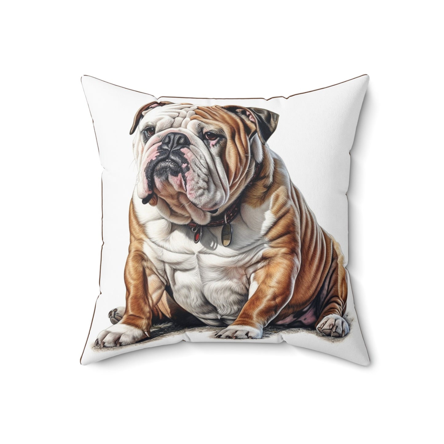 Spun Polyester Square Pillow English Bulldog 3