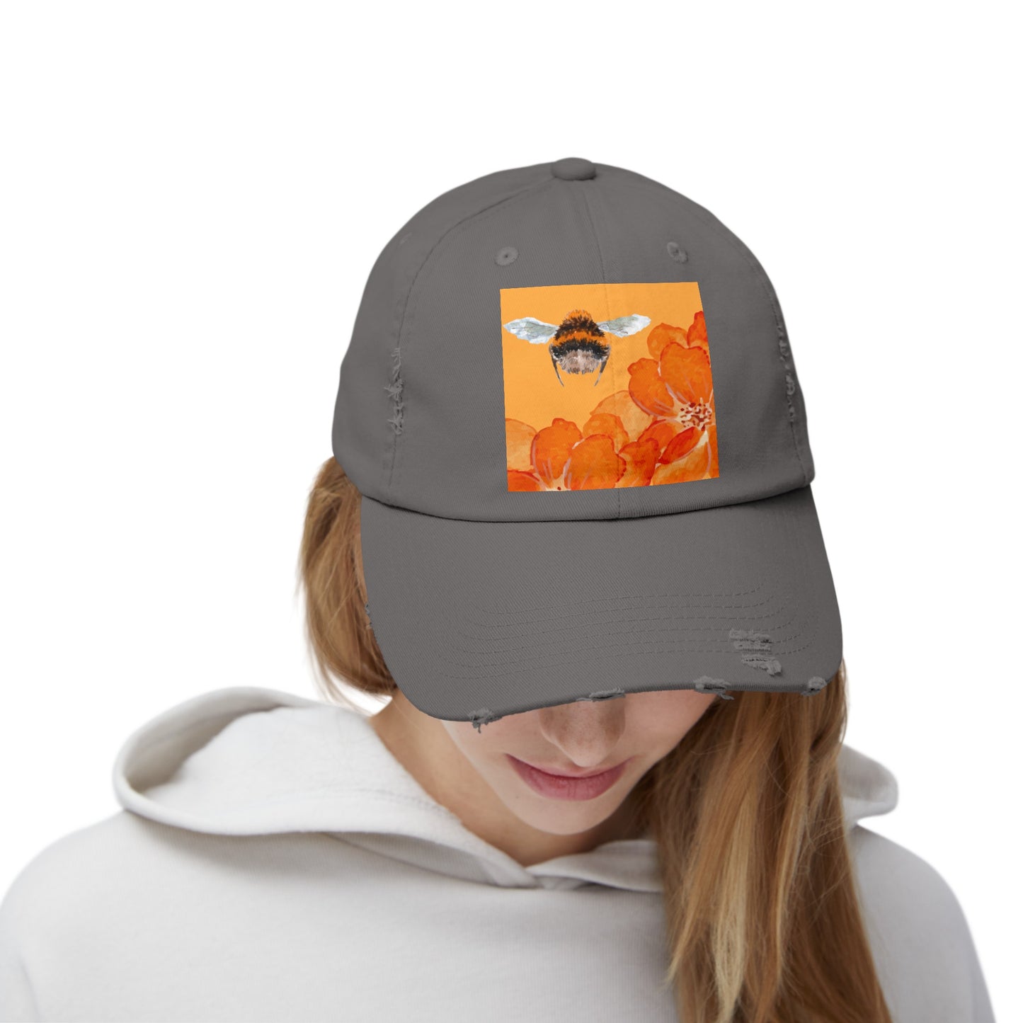 Bee 2 Unisex Distressed Cap