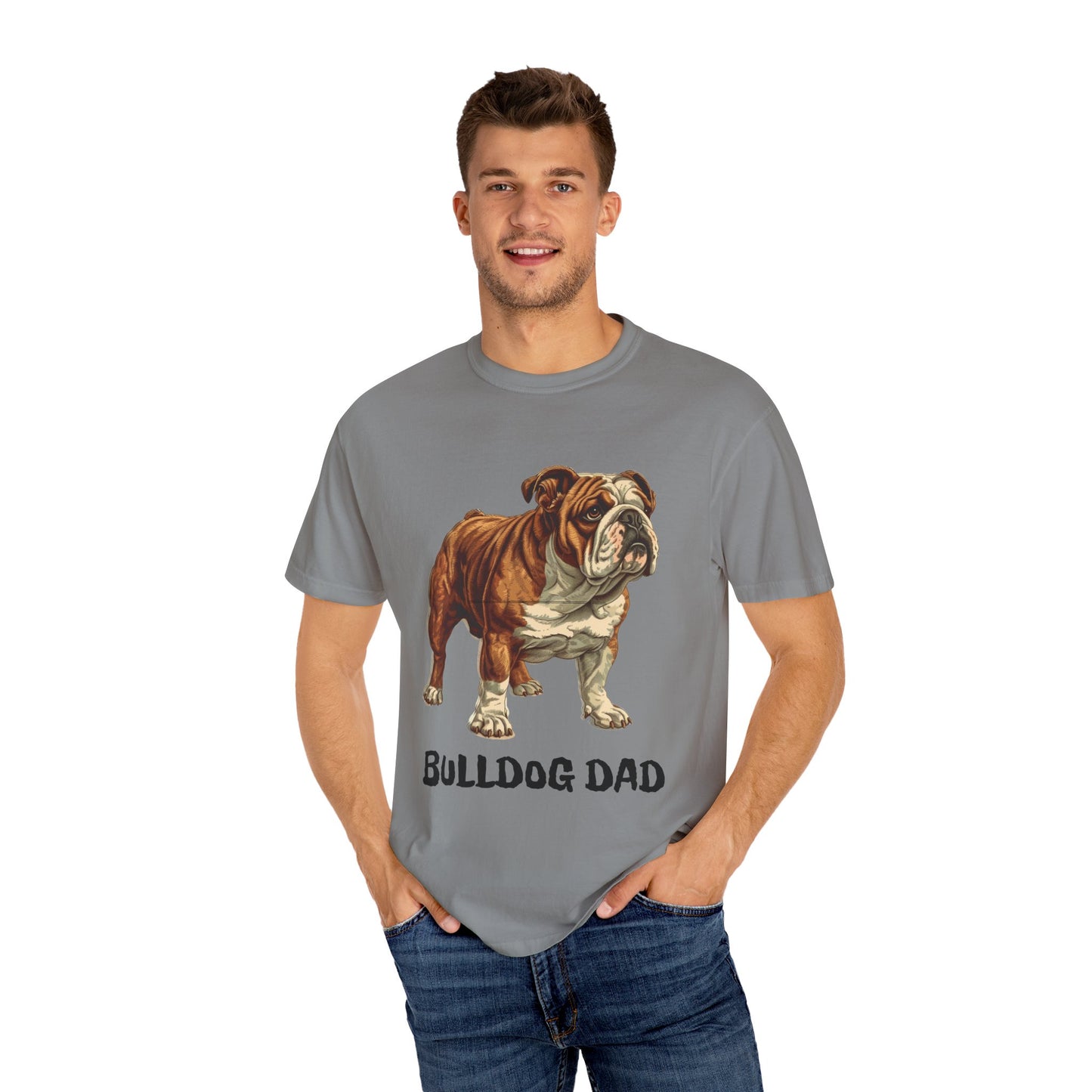 English Bulldog Dad Unisex Garment-Dyed T-shirt