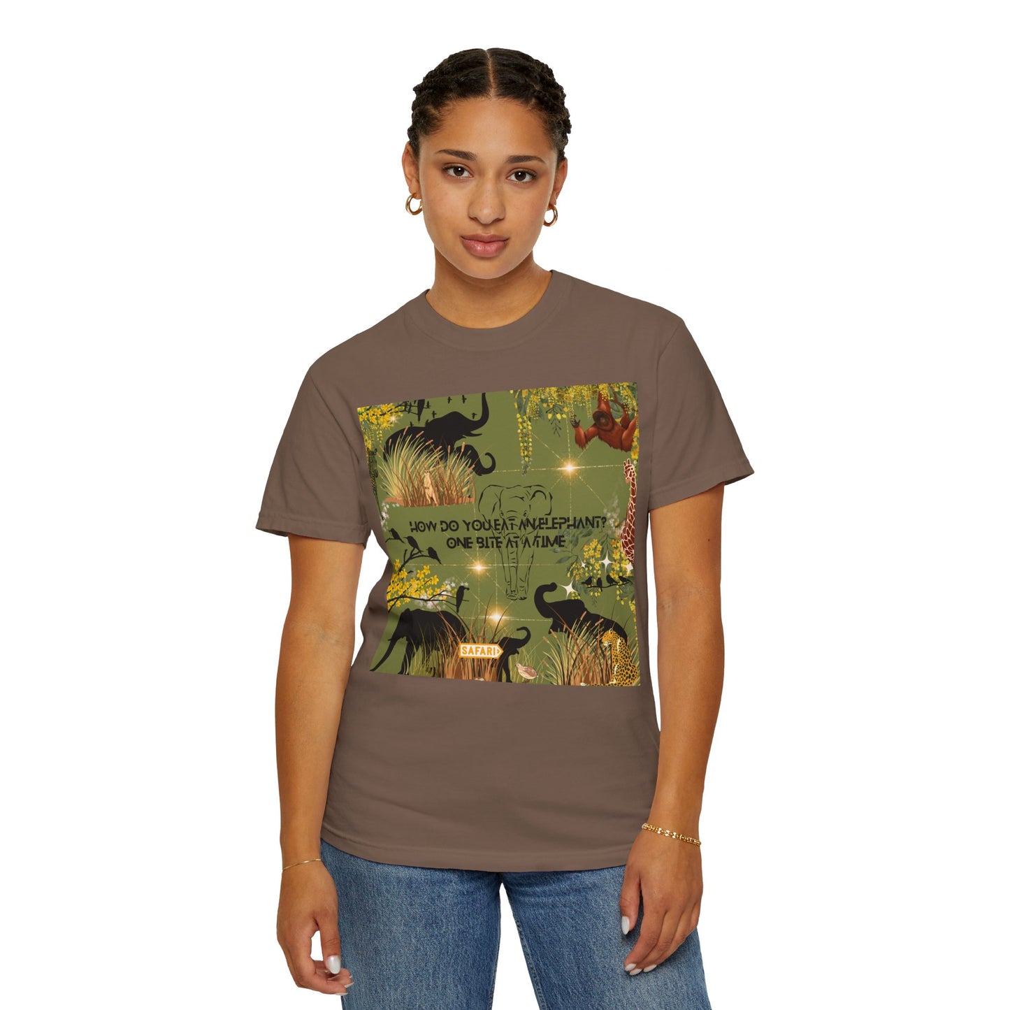 How Do You Eat An Elephant One Bite At A Time Unisex Garment-Dyed T-shirt