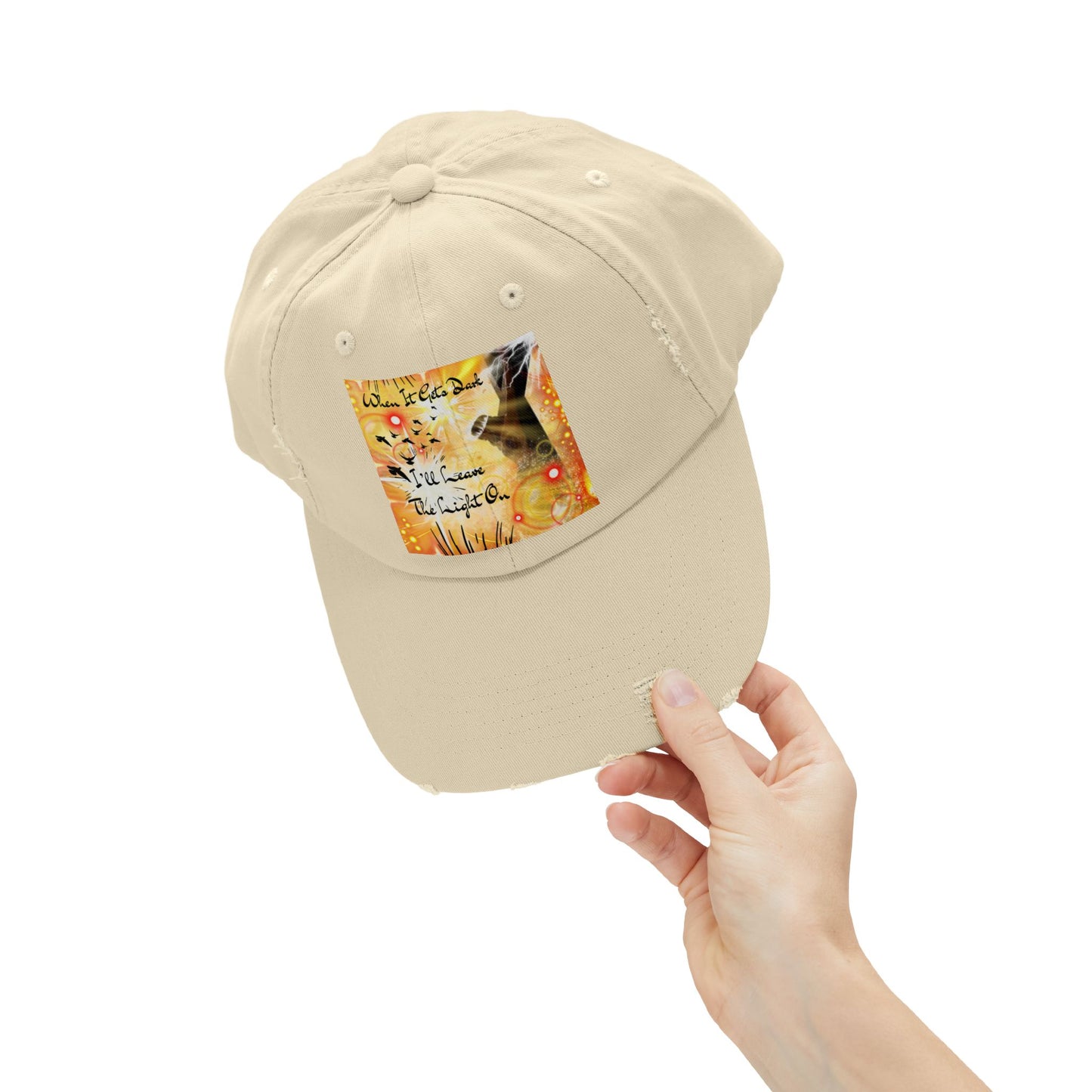 Leave The Light On Unisex Distressed Cap