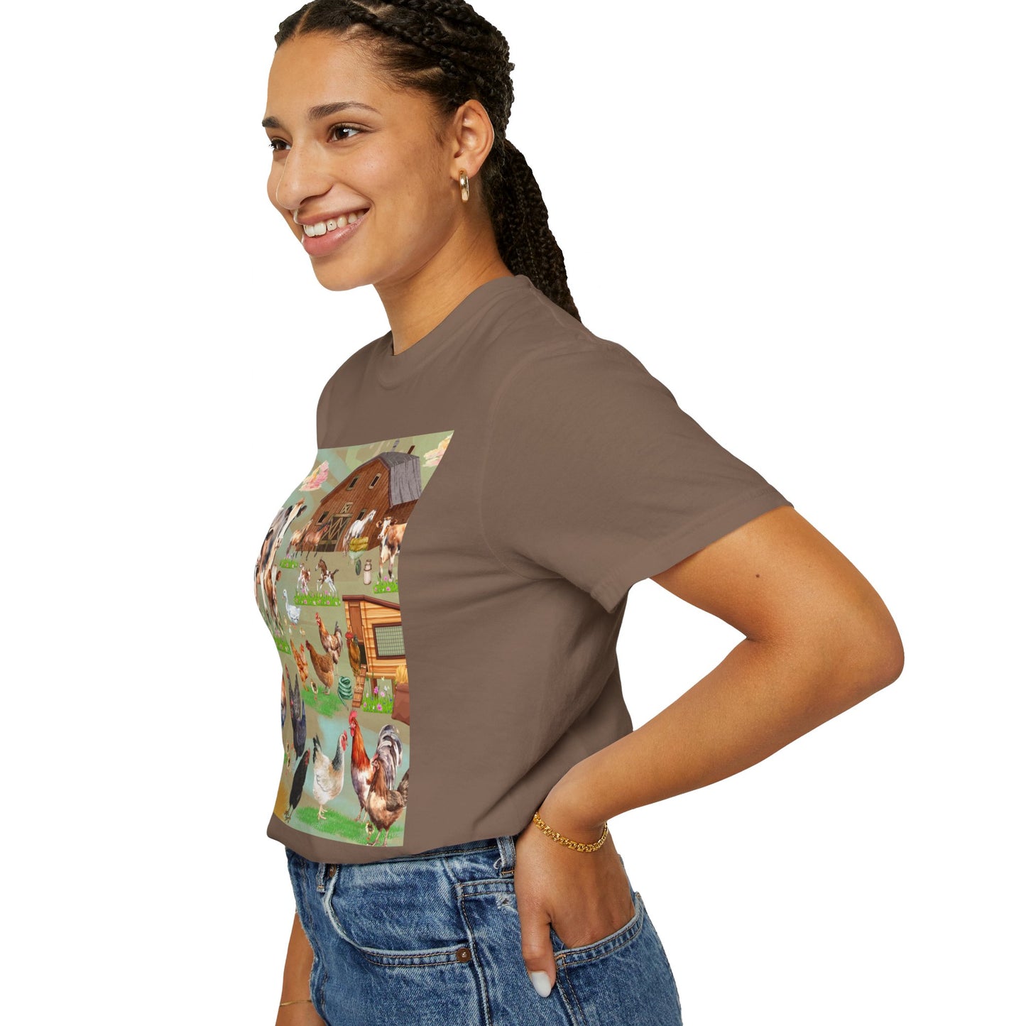 Springtime At The Barnyard Unisex Garment-Dyed T-shirt