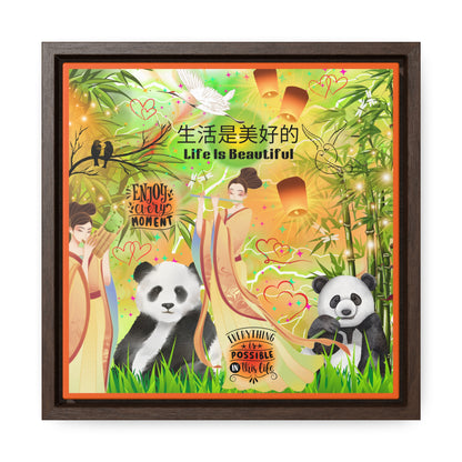 Life Is Beautiful Chinese Gallery Canvas Wraps, Square Frame