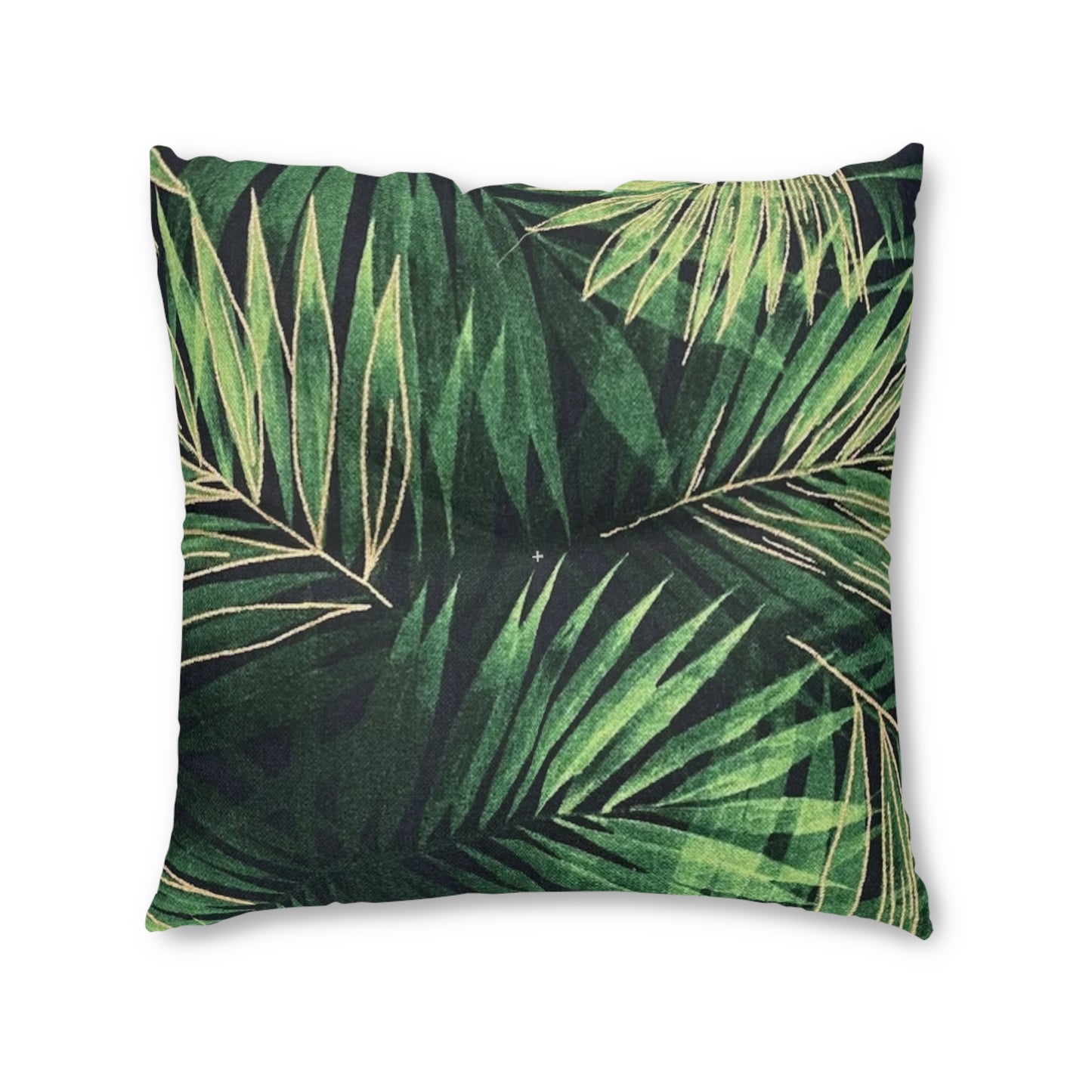 Tufted Floor Pillow, Square Palm Leaves