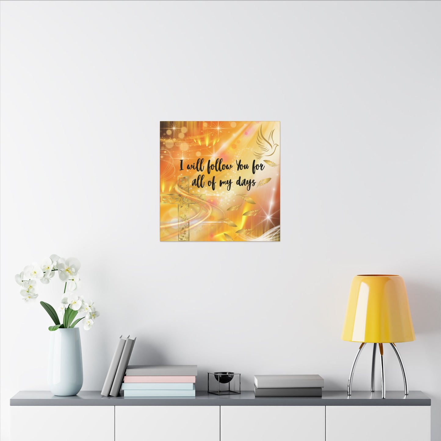 I Will Follow - Inspirational Canvas Wall Art, Faith Decor, Spiritual Gift, Christian Home Decoration, Uplifting Scripture Wall Art
