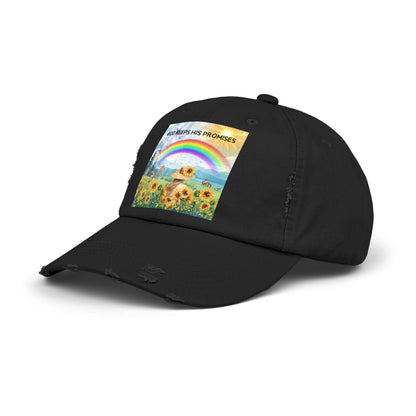 God Keeps His Promises Unisex Distressed Cap