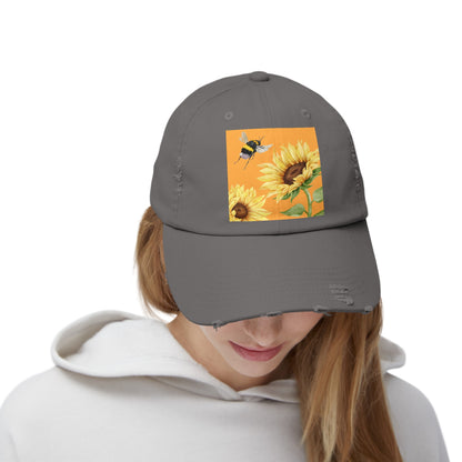 Bee Unisex Distressed Cap