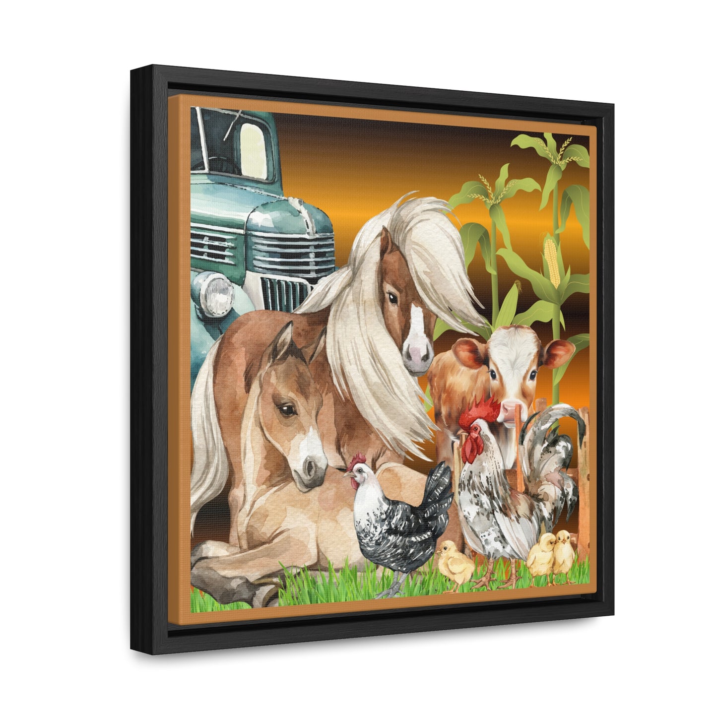 The Farm Gallery Canvas Wraps, Square Frame