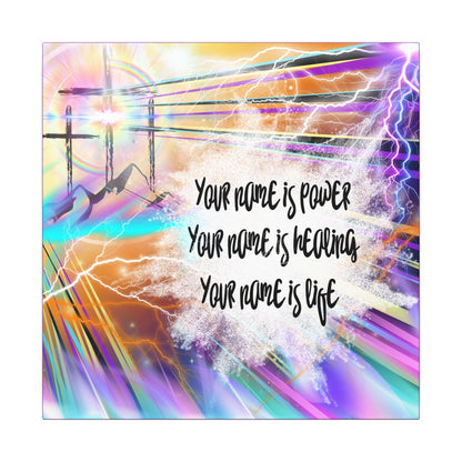 Your Name - Inspirational Wall Art Canvas, Motivational Home Decor, Faith-Based Gift, Religious Art for Home, Modern Canvas Print, Uplifting Artwork