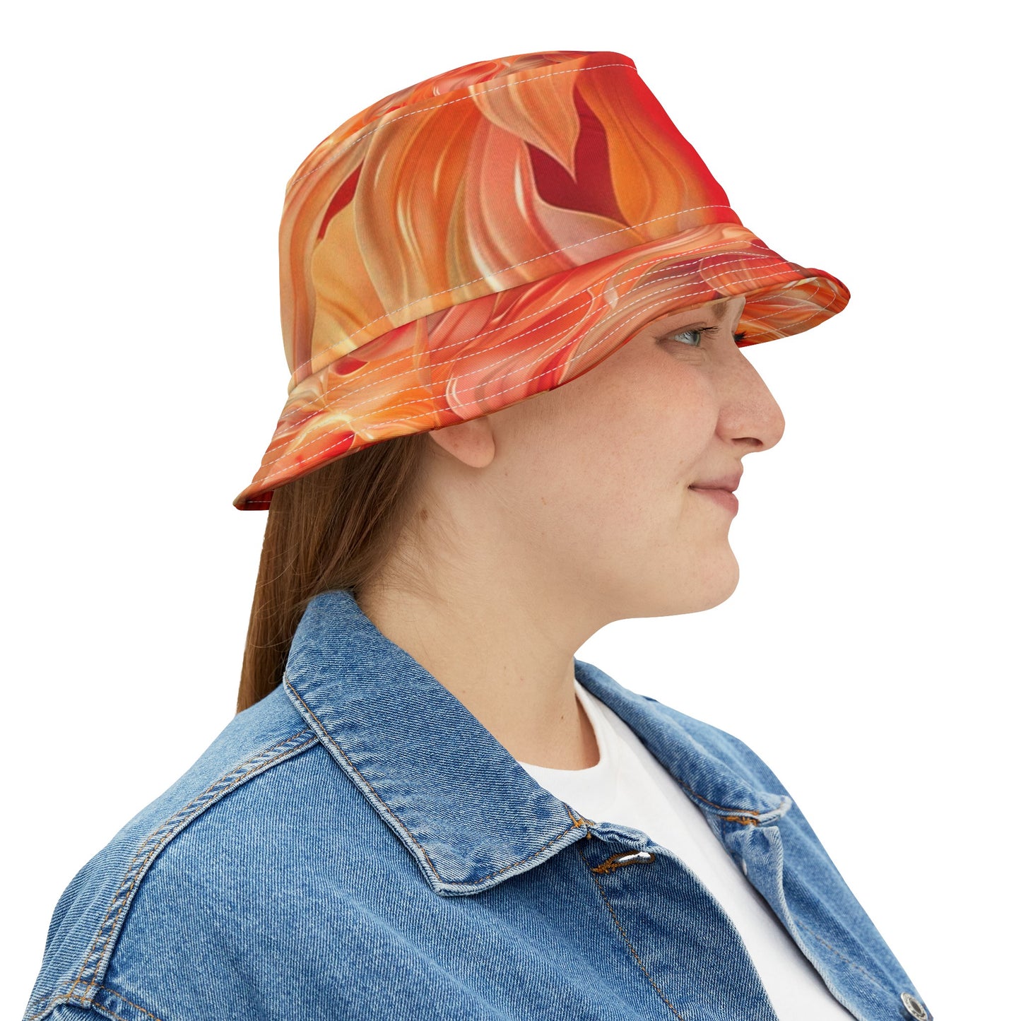 Bucket Hat (AOP) Orange Floral 2