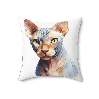 Spun Polyester Square Pillow Sphynx