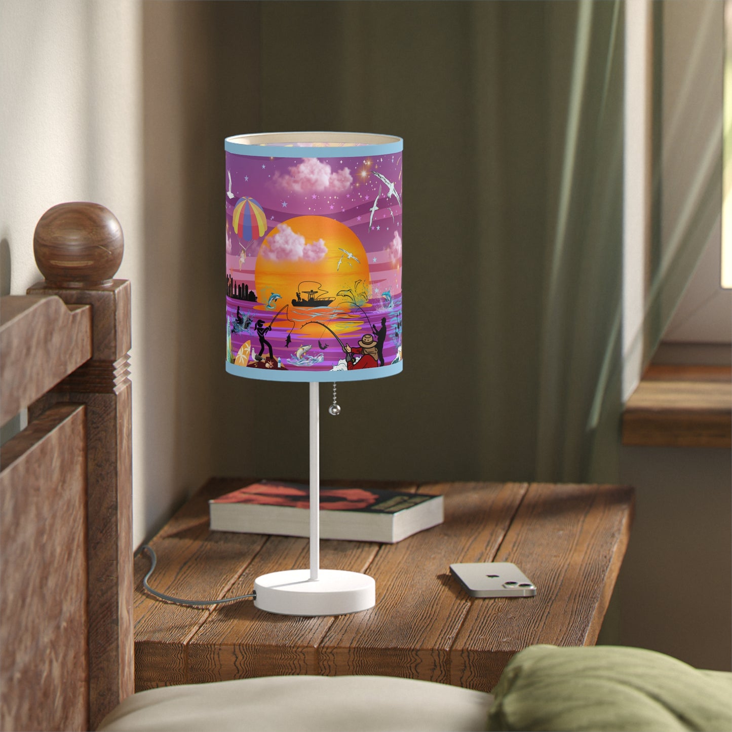 Fishing At Sunset Lamp on a Stand, US|CA plug