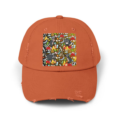 Raccoons In The Trash Unisex Distressed Cap