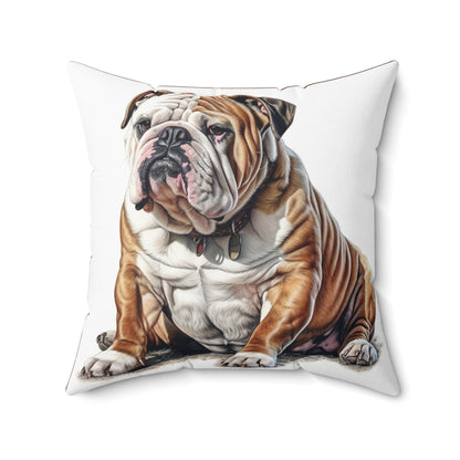 Spun Polyester Square Pillow English Bulldog 3