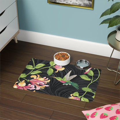 Pet Food Mat (12x18) Hummingbird Floral