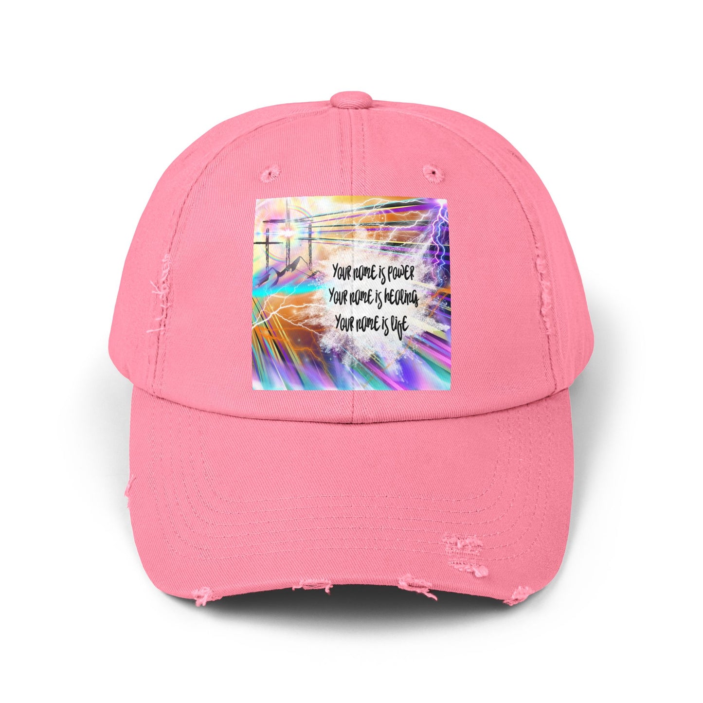 Your Name Unisex Distressed Cap