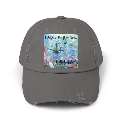 I Will Be With You Unisex Distressed Cap