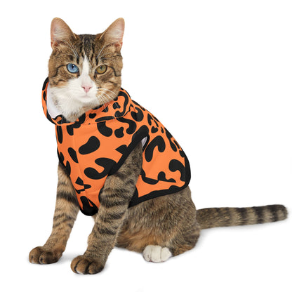 Pet Hoodie Leopard Orange