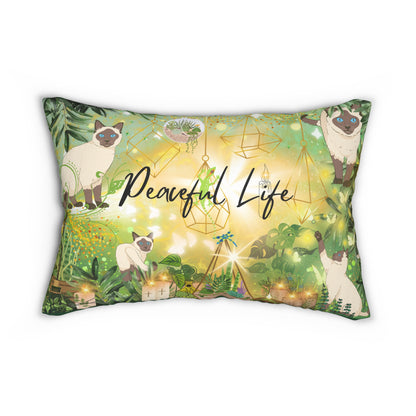 Peaceful Life Spun Polyester Lumbar Pillow