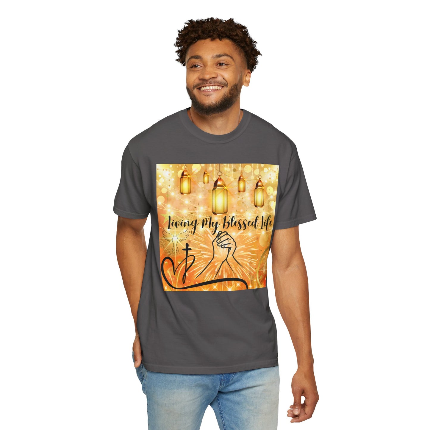 Living My Blessed Life Unisex Garment-Dyed T-shirt