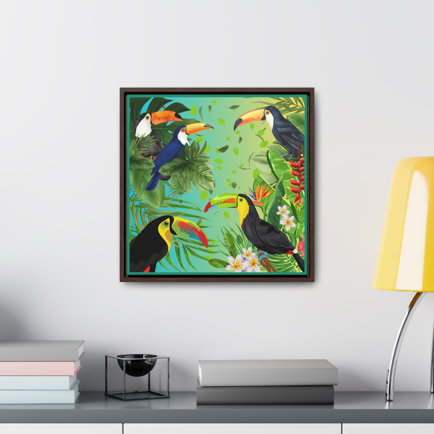 Toucans Gallery Canvas Wraps, Square Frame