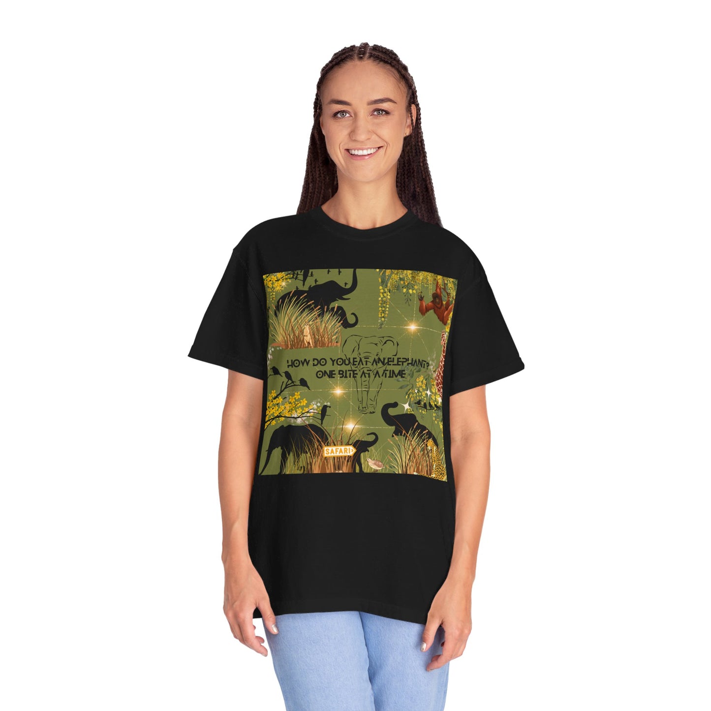 How Do You Eat An Elephant One Bite At A Time Unisex Garment-Dyed T-shirt