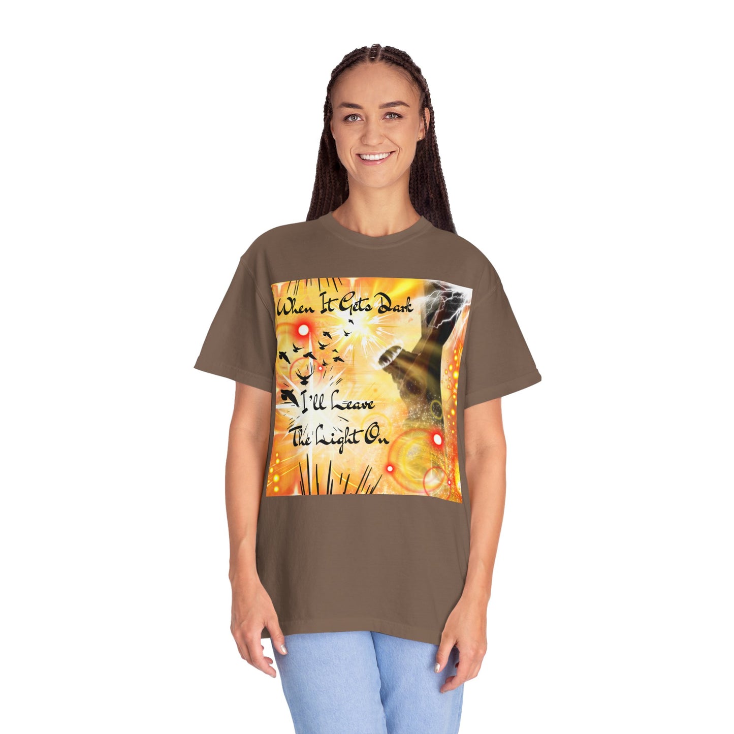 Leave The Light On Unisex Garment-Dyed T-shirt