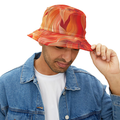 Bucket Hat (AOP) Orange Floral 2