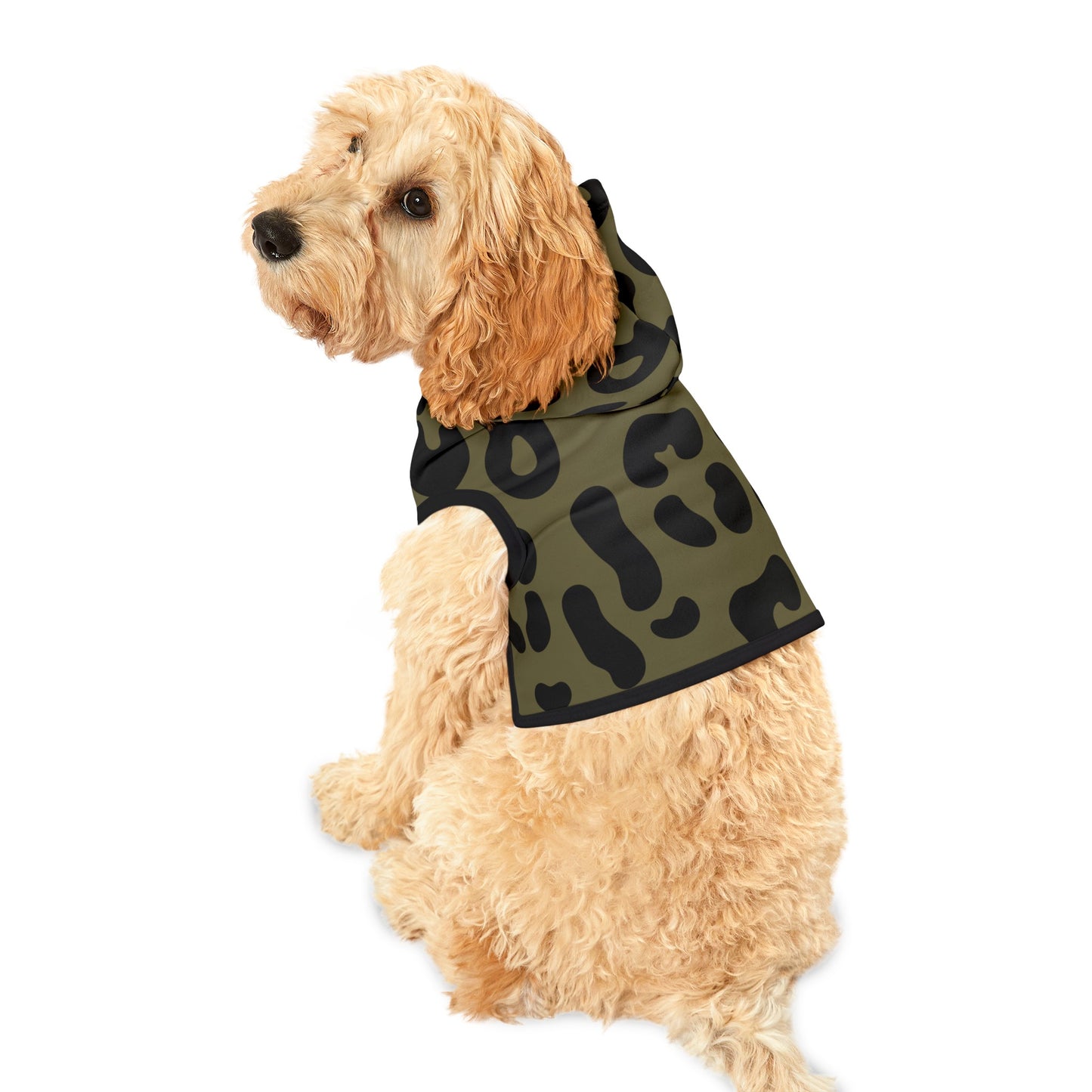 Pet Hoodie Leopard Olive Green