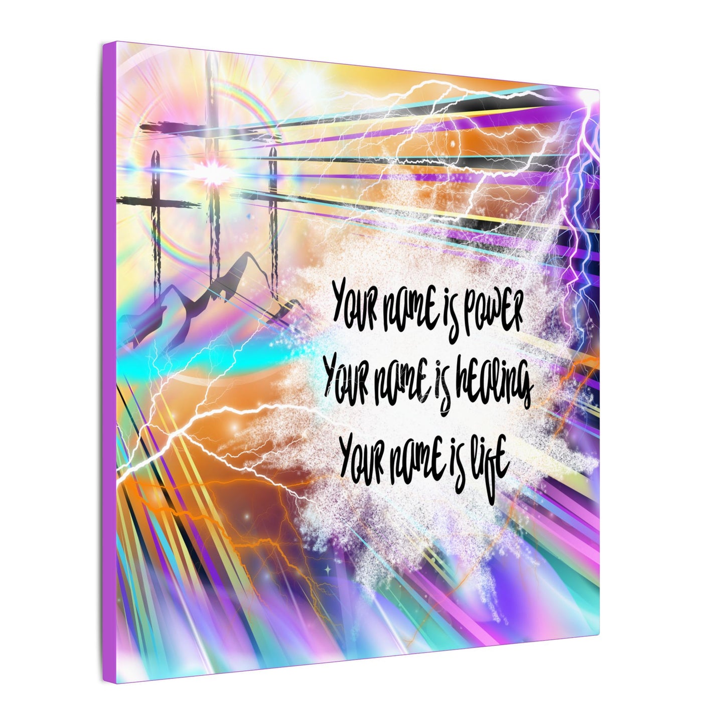 Your Name - Inspirational Wall Art Canvas, Motivational Home Decor, Faith-Based Gift, Religious Art for Home, Modern Canvas Print, Uplifting Artwork