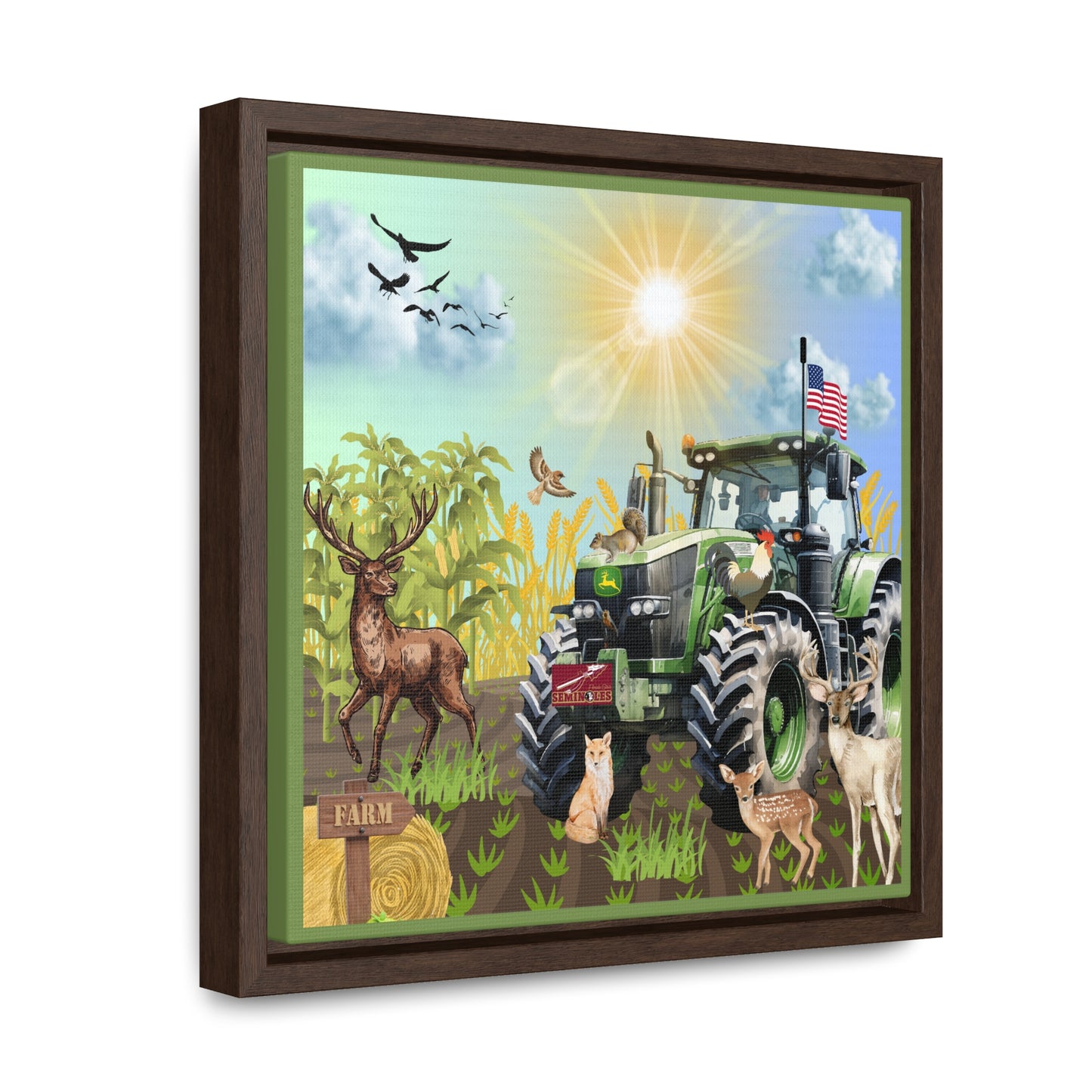 Farming In Florida Seminoles Gallery Canvas Wraps, Square Frame