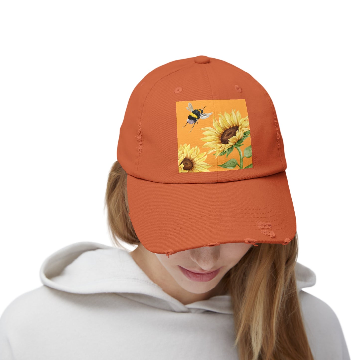 Bee Unisex Distressed Cap