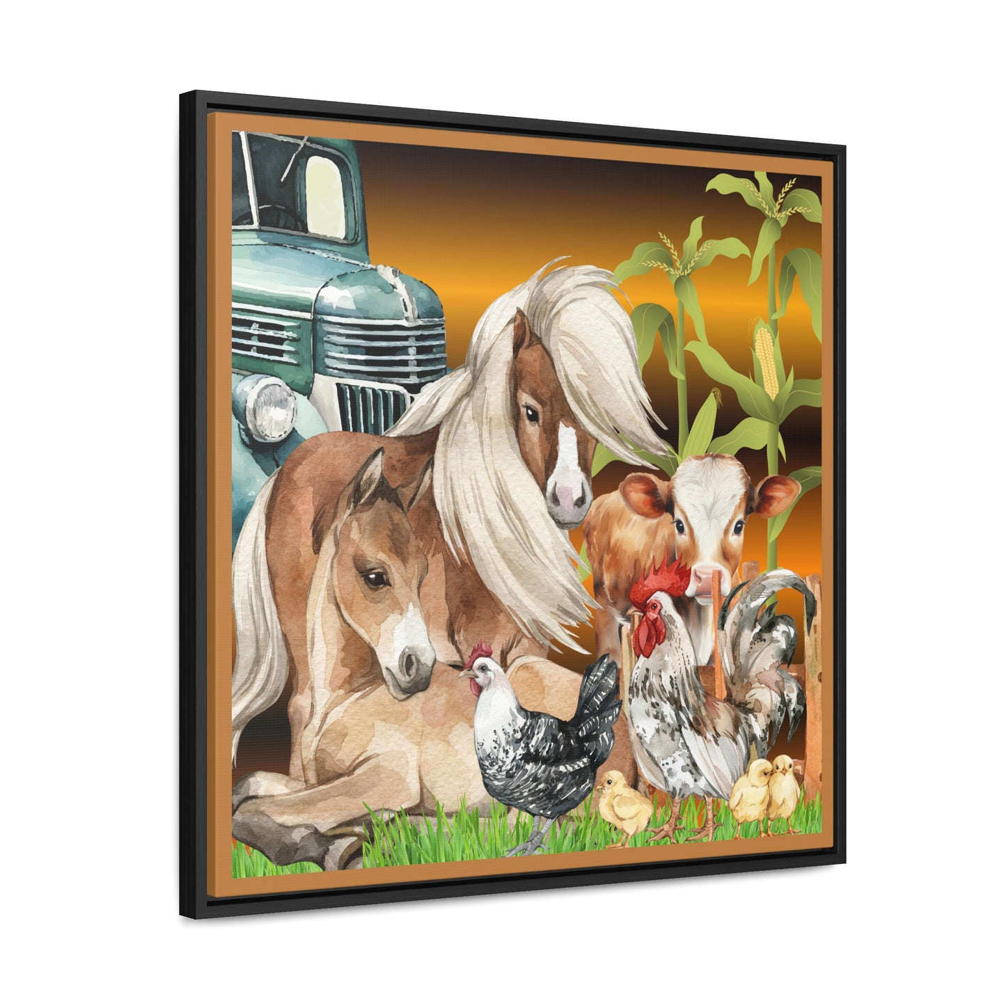 The Farm Gallery Canvas Wraps, Square Frame