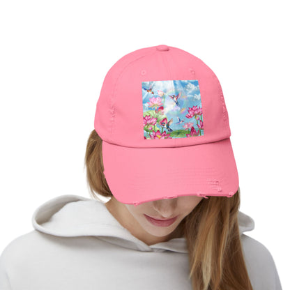 Sipping On Sunshine Unisex Distressed Cap