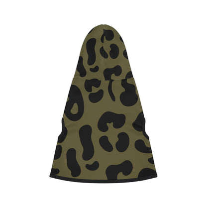 Pet Hoodie Leopard Olive Green