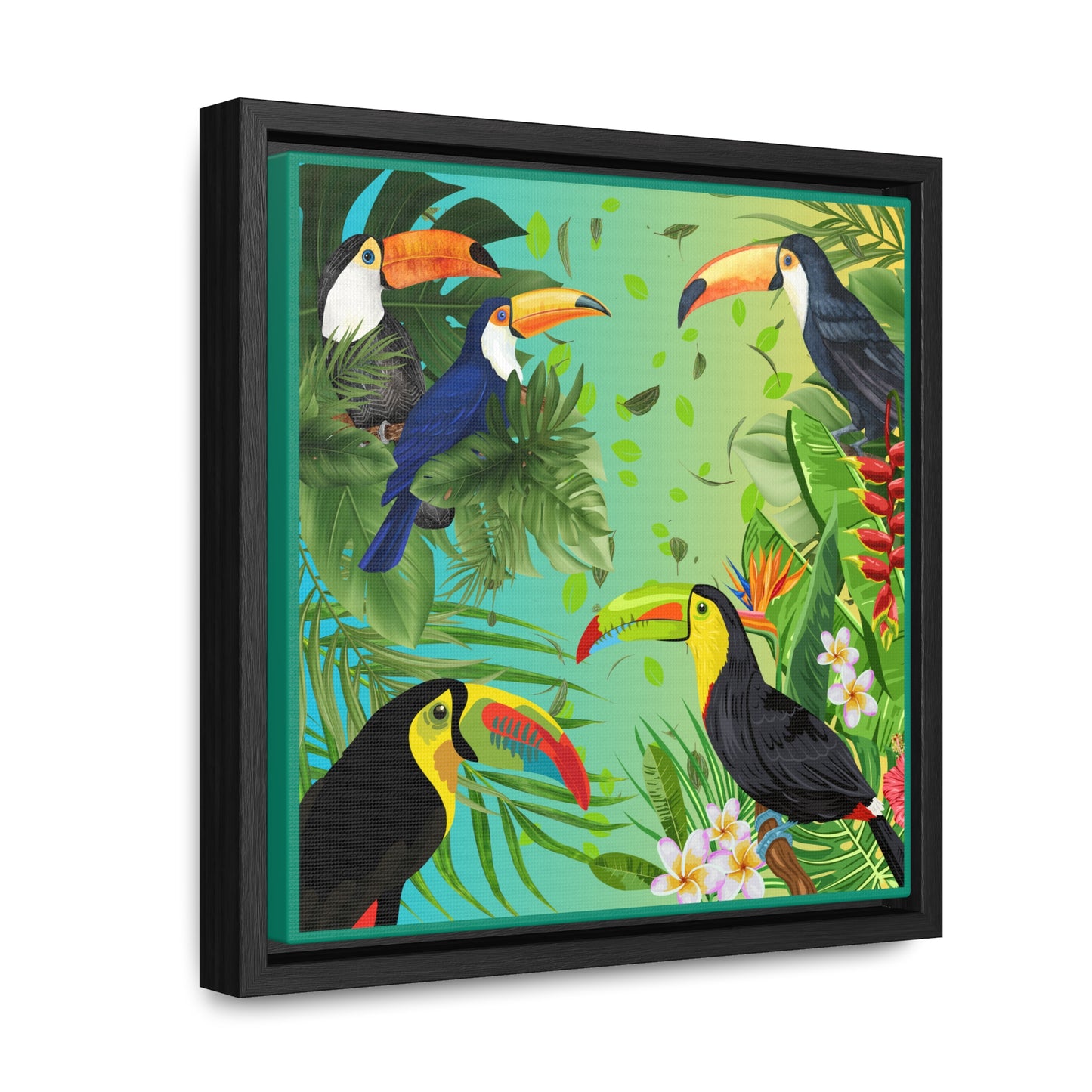 Toucans Gallery Canvas Wraps, Square Frame