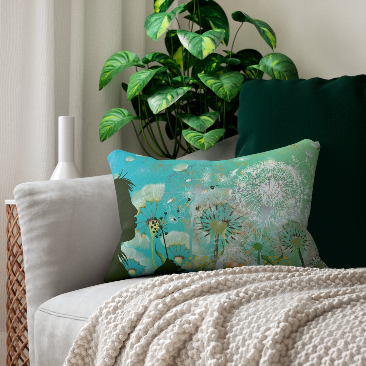 Weed Or Wish Spun Polyester Lumbar Pillow