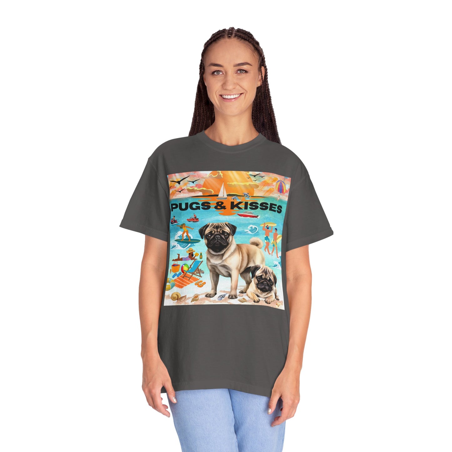 Pugs & Kisses Unisex Garment-Dyed T-shirt