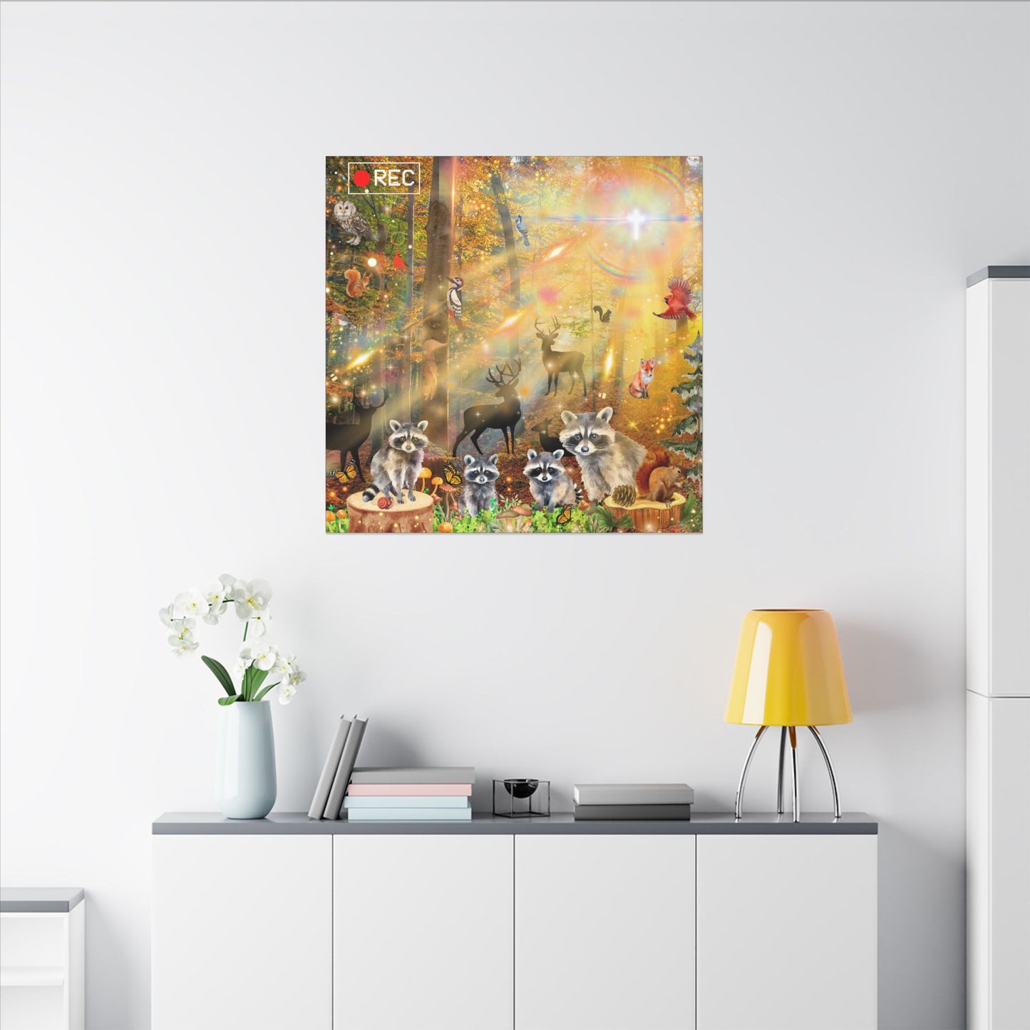 Take A Hike - Nature-Themed Canvas Art, Wildlife Decor, Forest Wall Art, Animal Lovers Canvas, Magical Forest Painting