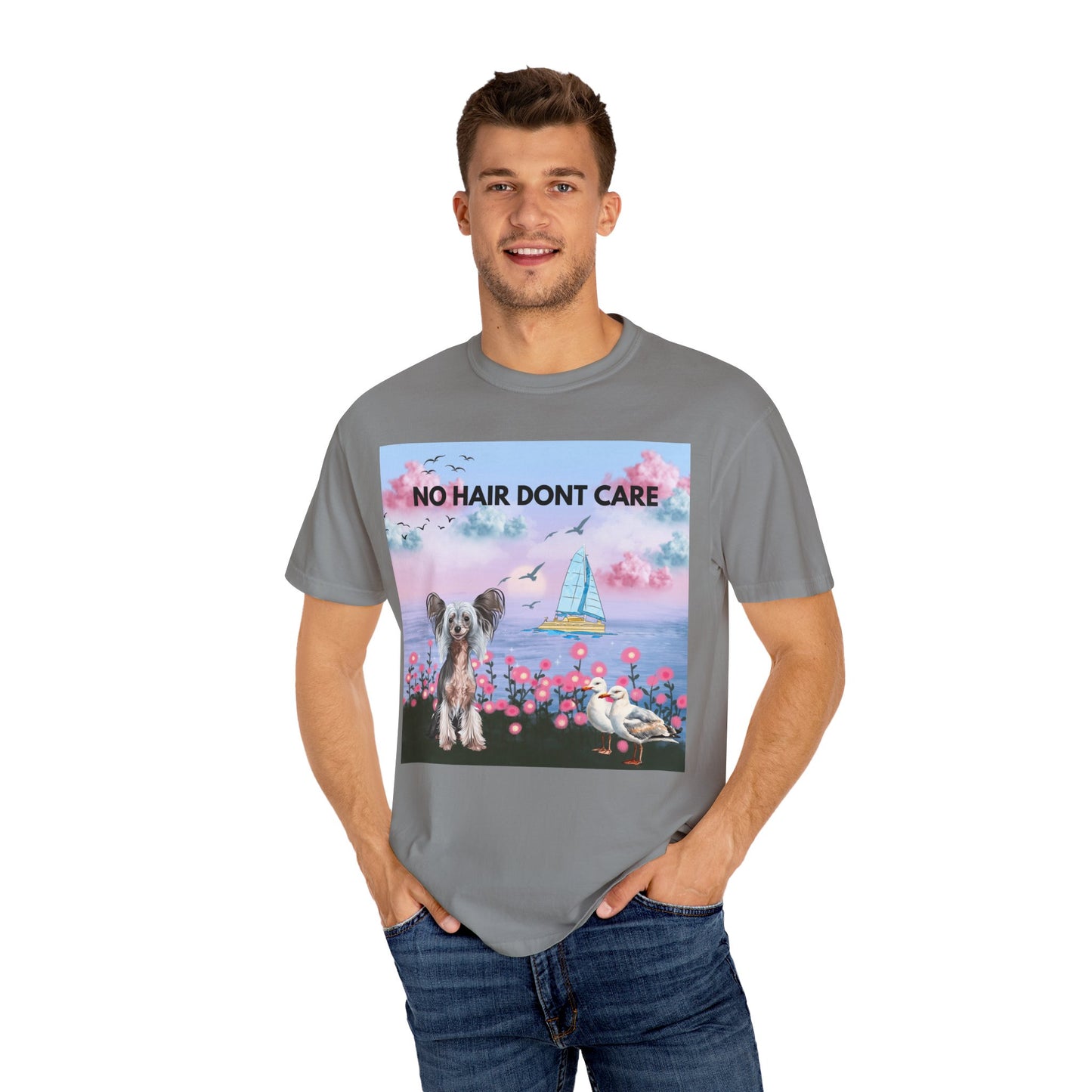 No Hair Don't Care Unisex Garment-Dyed T-shirt