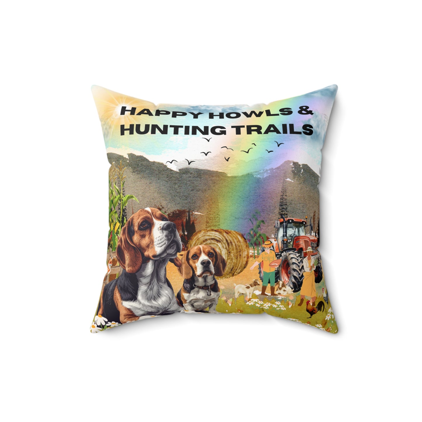 Happy Howls Spun Polyester Square Pillow