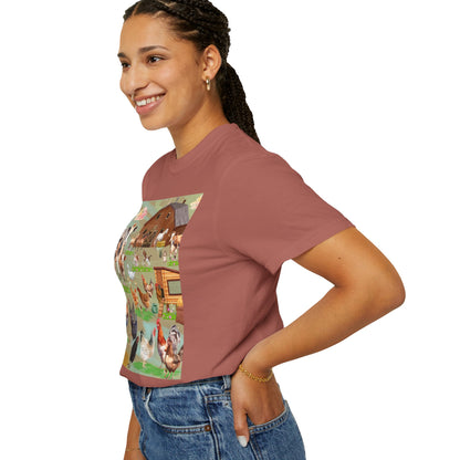 Springtime At The Barnyard Unisex Garment-Dyed T-shirt