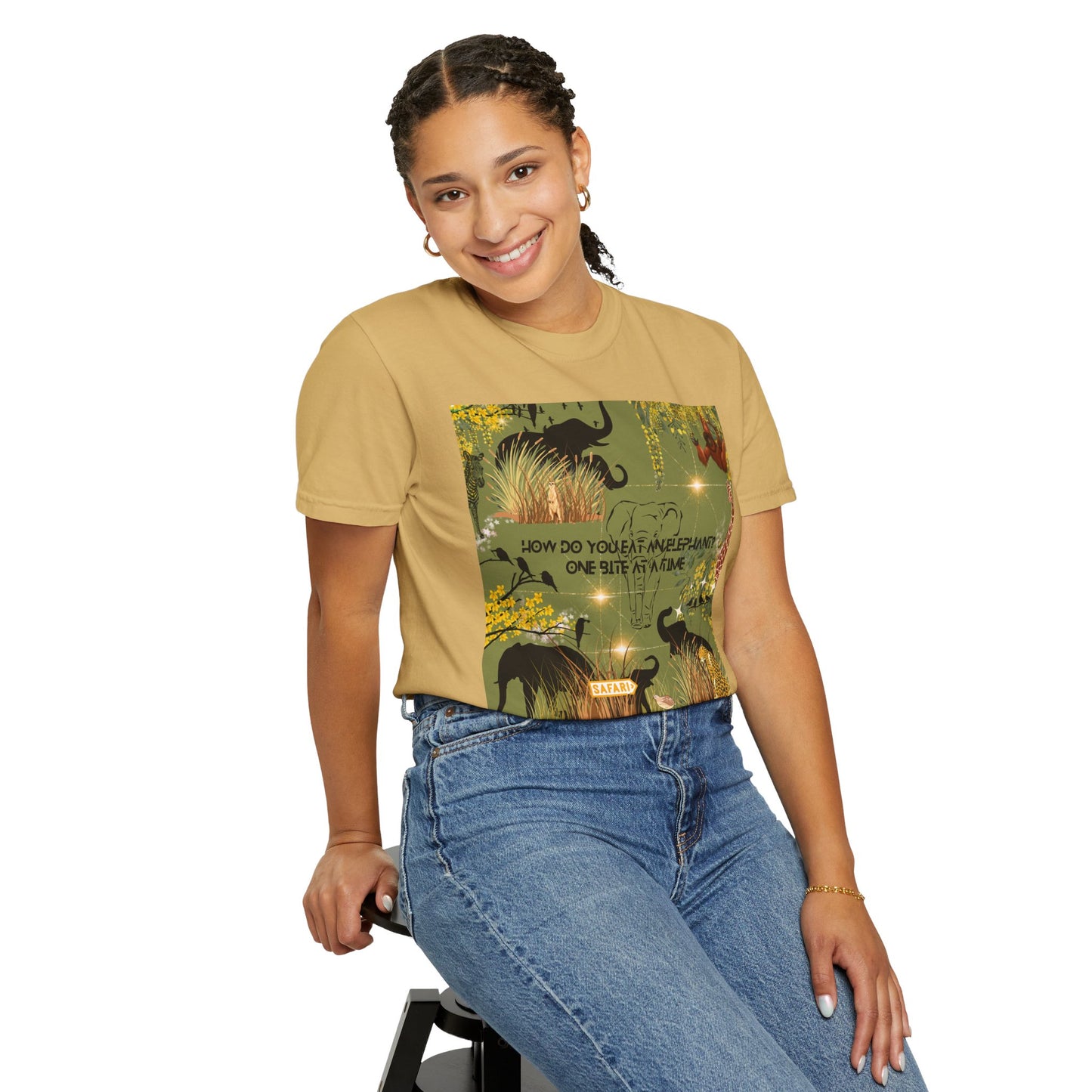 How Do You Eat An Elephant One Bite At A Time Unisex Garment-Dyed T-shirt