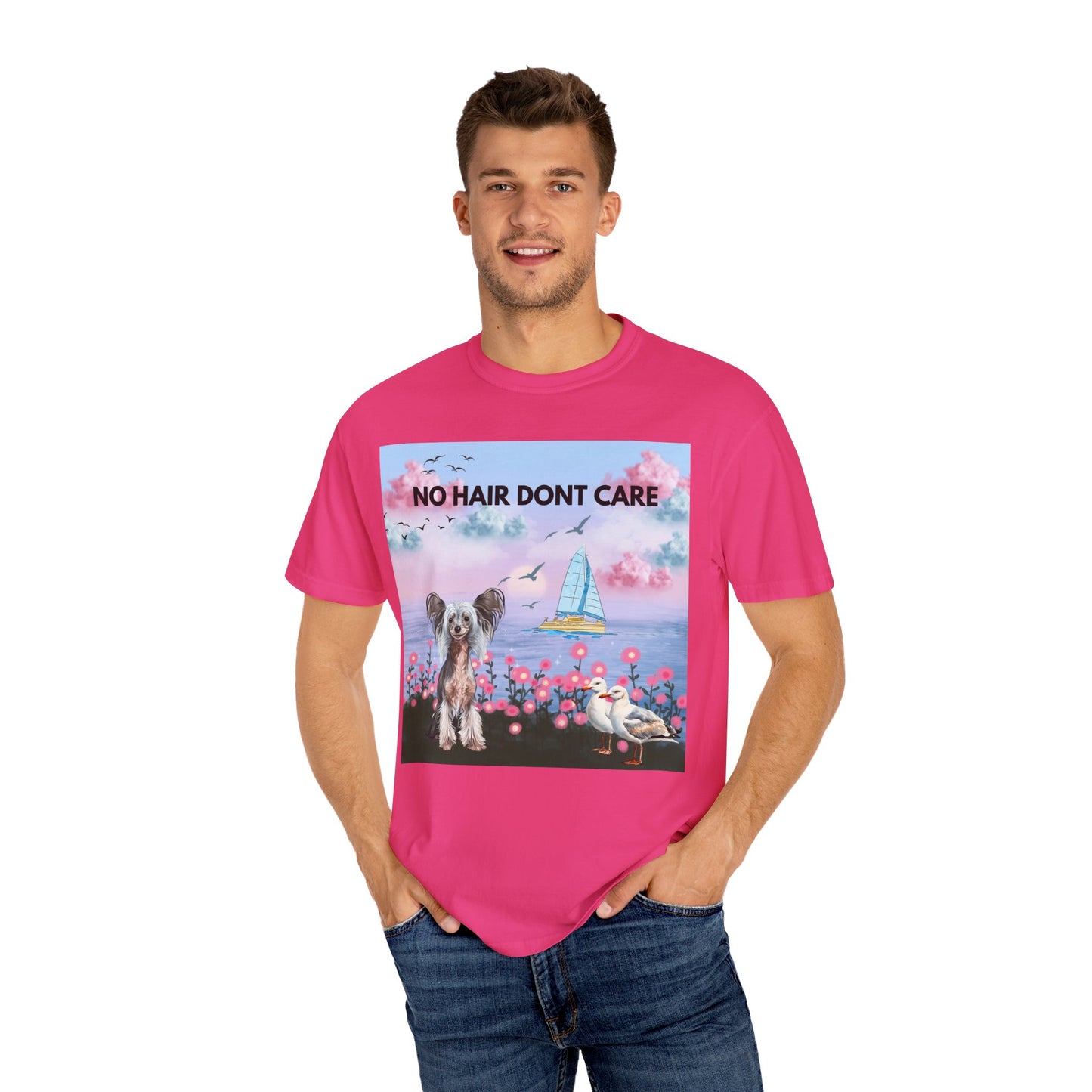 No Hair Don't Care Unisex Garment-Dyed T-shirt