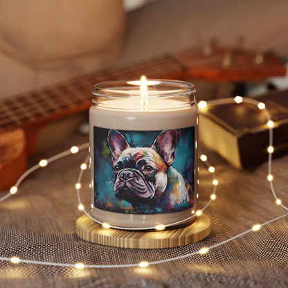 Frenchie Blue Scented Soy Candle, 9oz