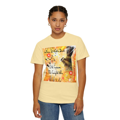 Leave The Light On Unisex Garment-Dyed T-shirt